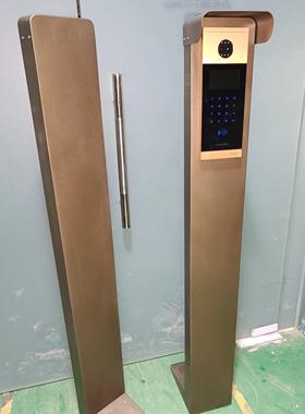 人脸识别门禁考勤机支架 通道门禁机立柱底座 人脸机支架遮阳罩子