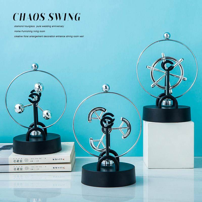 创意几何圆形海豚船舵永动机电磁混沌摇摆器减压桌面摆件男生礼物,家居饰品,装饰摆件,淘宝优惠券,粉丝福利购,淘宝优惠卷