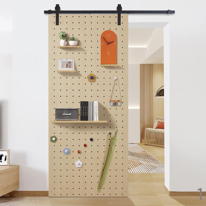iwood木目 洞洞板谷仓门卧室门 简约移门滑轨简约定制北欧实木