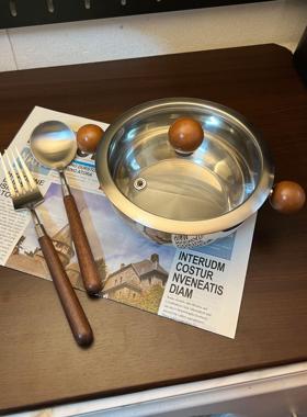 304不锈钢带柄方便面碗，明火，电磁炉，有盖加热碗，单人专用碗