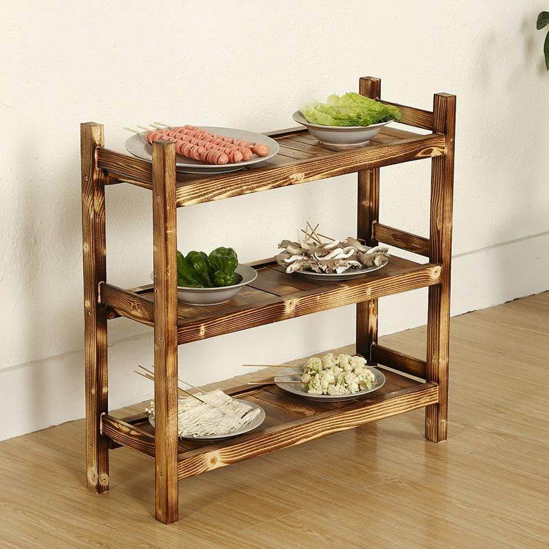 包邮多层火锅架子蔬菜架子碳化火烧木菜架实木菜架火锅店菜架订做,厨房/烹饪用具,厨房置物架/置物柜/角架,淘宝优惠券,粉丝福利购,淘宝优惠卷