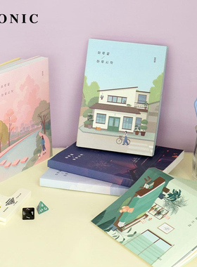【2026年】韩国ICONIC ENDAND插画印花封面内页日记A5变型手帐日程管理笔记本记事本PVC保护封皮小清新学生