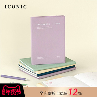 【3折优惠】2025年韩国ICONIC THE PLANNER L月记型A5手帐日程管理笔记本网格内页150g加厚不易透墨学生商务
