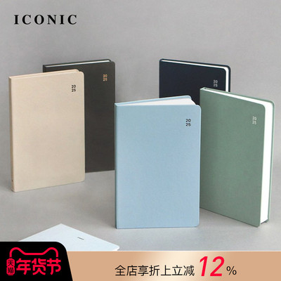 【3折特惠】2025年韩国ICONIC FLOW左式周计划A5变型手帐日程管理笔记本纯色封面工作簿学生商务文艺小清新