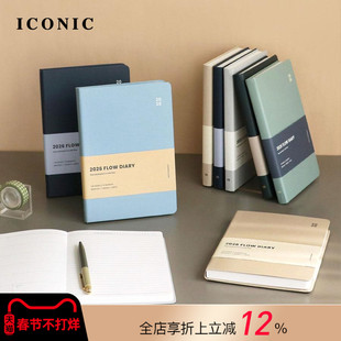 【2026年】韩国ICONIC FLOW左式周计划A5变型手帐日程管理笔记本记事本纯色封面工作簿学生商务文艺小清新