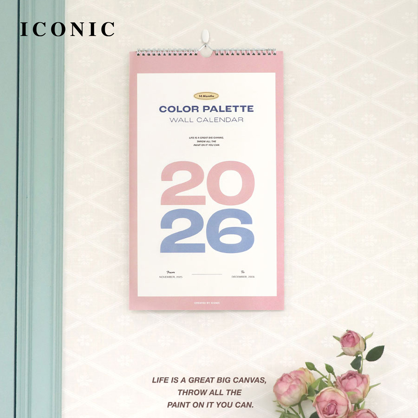 【2026年】韩国ICONIC PALETTE月份色彩主题印花月历挂历时尚家居配饰家用网红店北欧风文艺小清新百搭