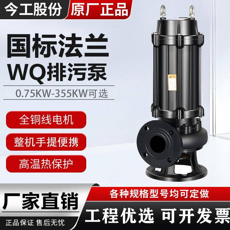 WQ法兰排污泵污水泵220V家用抽粪泥浆抽水泵380V潜水泵抽水机