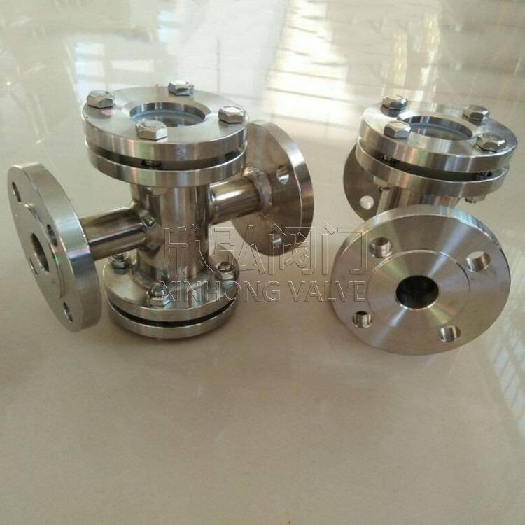 JB95-64带颈视镜 高压高温碳钢对夹法兰视盅 玻璃压力视镜 欣弘阀