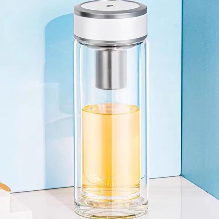 双层玻璃杯男女士高档商务家用办公便携杯子V51L联系客服优惠