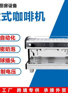 龙腾咖啡机商用双头专业意式半自动泵式电控版蒸汽意式咖啡机