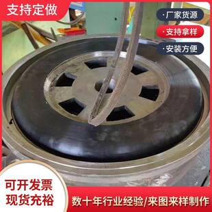 平板车承重轮开卷机胶套承重轮铸铁轮重型通孔滚轮机车驱动轮
