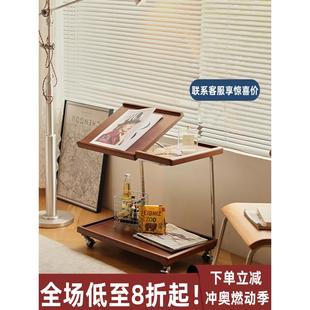 中古实木沙发边几可移动小推车客厅角几置物架茶水柜收纳储物架子