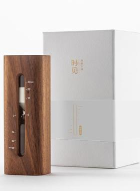 马鹿沙漏计时器30分钟礼物定制刻字办公桌摆件桌面办公室实木防摔