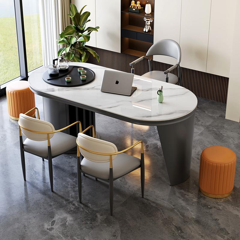 阳台喝茶桌小户型家用客厅茶几办公室泡茶一体茶台椅岩板多功能