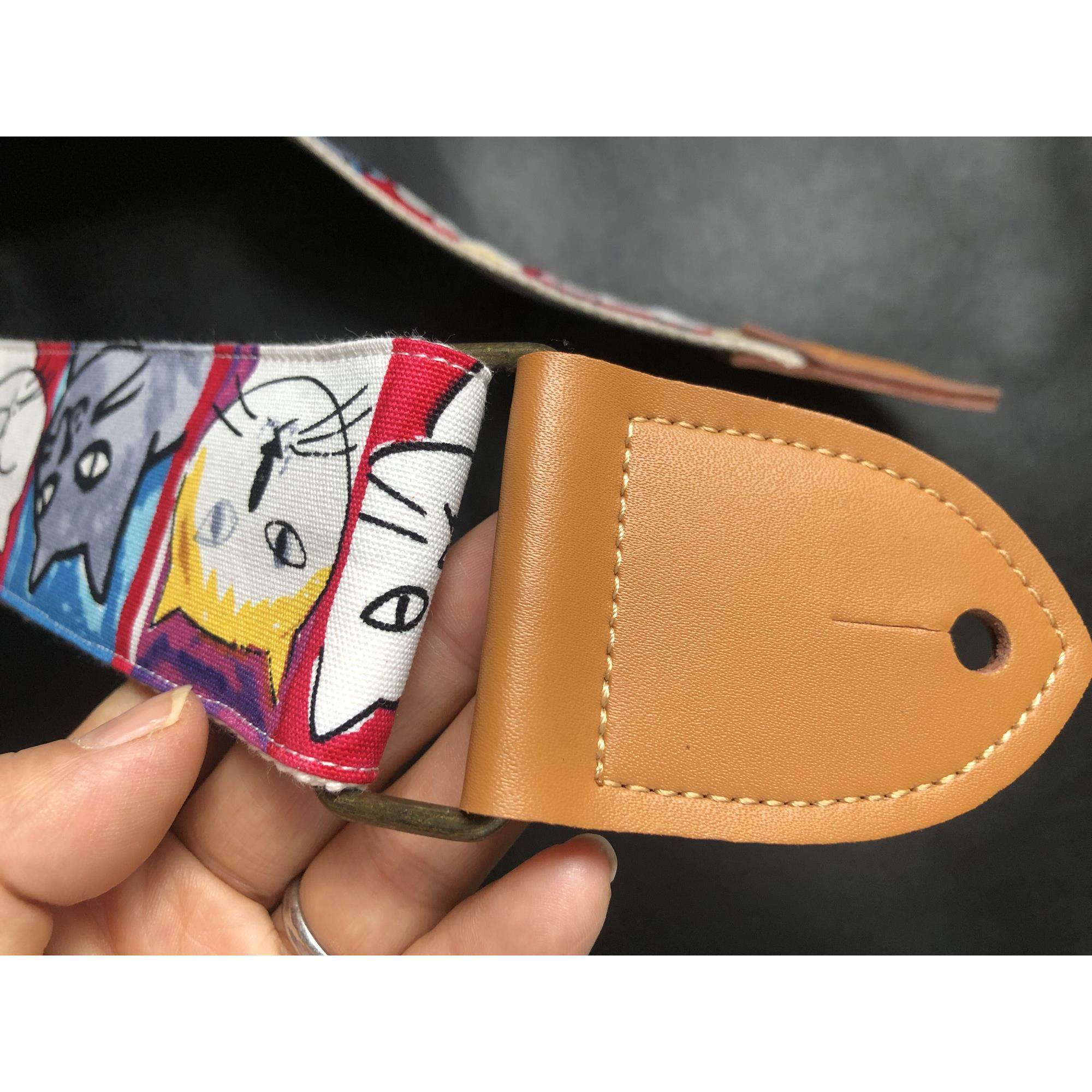 原创朋克风的猫FUNKY CAT通用吉他背带电贝司背带GUITAR STRAP