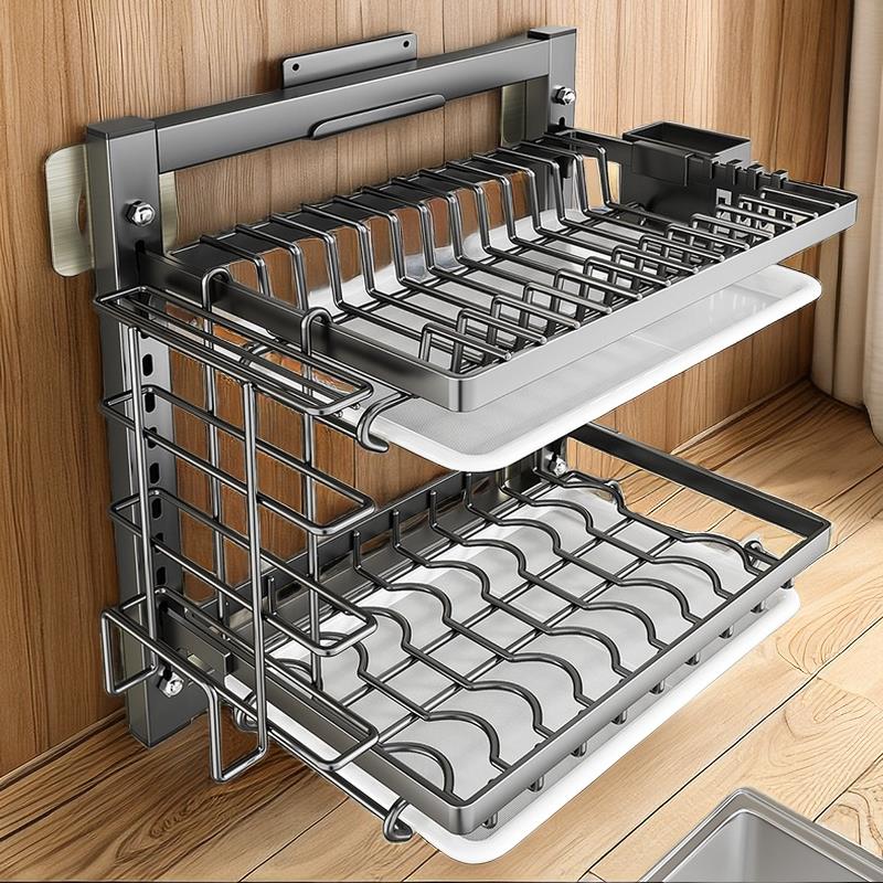 厨房置物架碗碟收纳层架家用碗筷收纳盒壁挂多功能放碗架沥水架碗