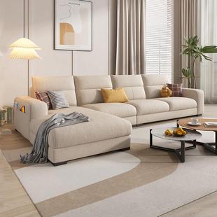 北欧小户型客厅贵妃位沙发现代简约棉麻布艺可拆洗三四人位直排