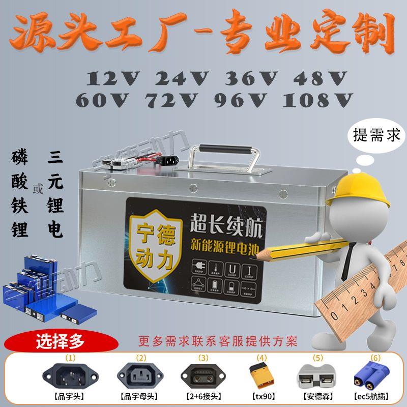 宁德动力锂电池12v24v36v96v定制大容量磷酸铁锂摆摊储能电源