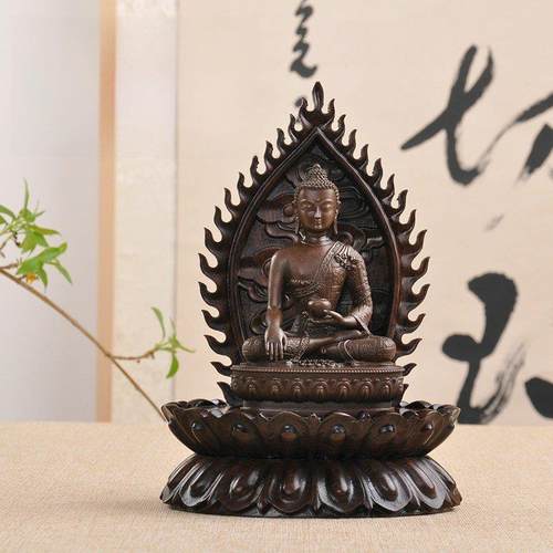 实木椭圆形背光观音财神摆件荷花木架加高定制佛像关公席高禅底座