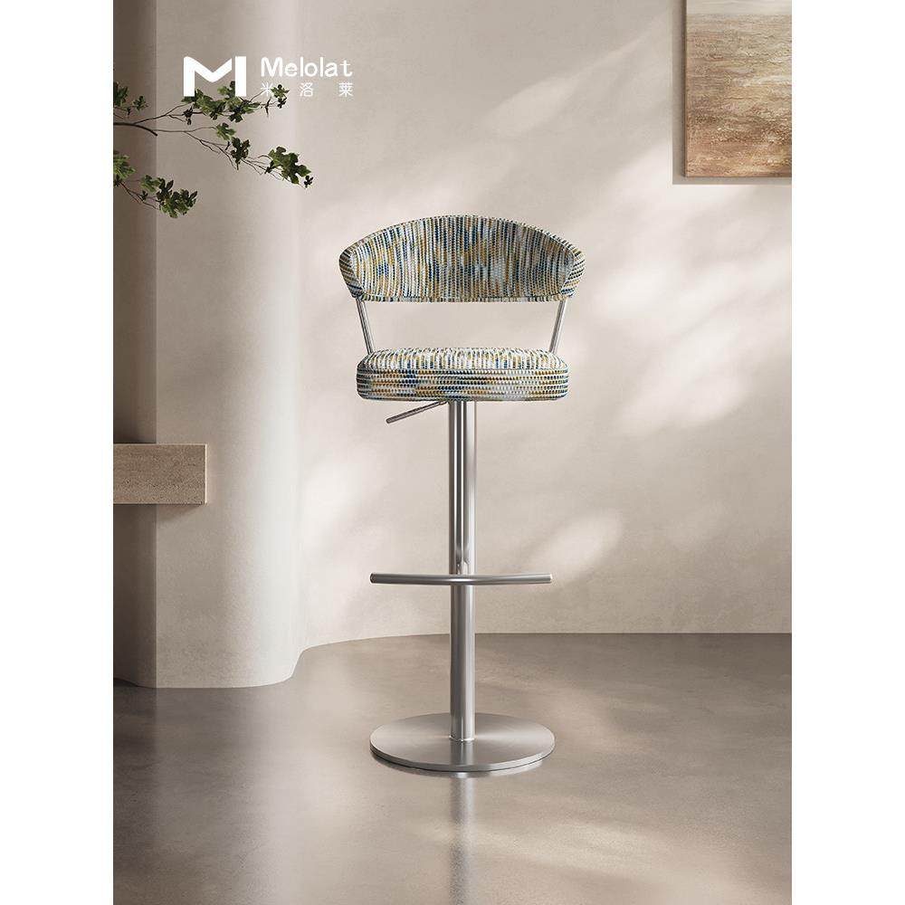 Meloalt意式吧台椅设计师不锈钢岛台椅家用高脚椅可升降旋转吧椅,住宅家具,家用高脚椅,淘宝优惠券,粉丝福利购,淘宝优惠卷