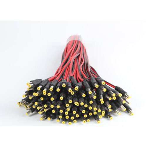 纯铜芯DC电源线监控摄像机电源接头红黑公头线集中供电12V24VDC头