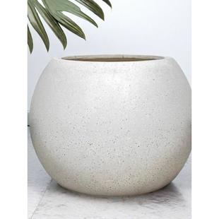 高档花盆工艺镁泥树脂玻璃钢花盆防水大型植物北欧简约耐用花盆