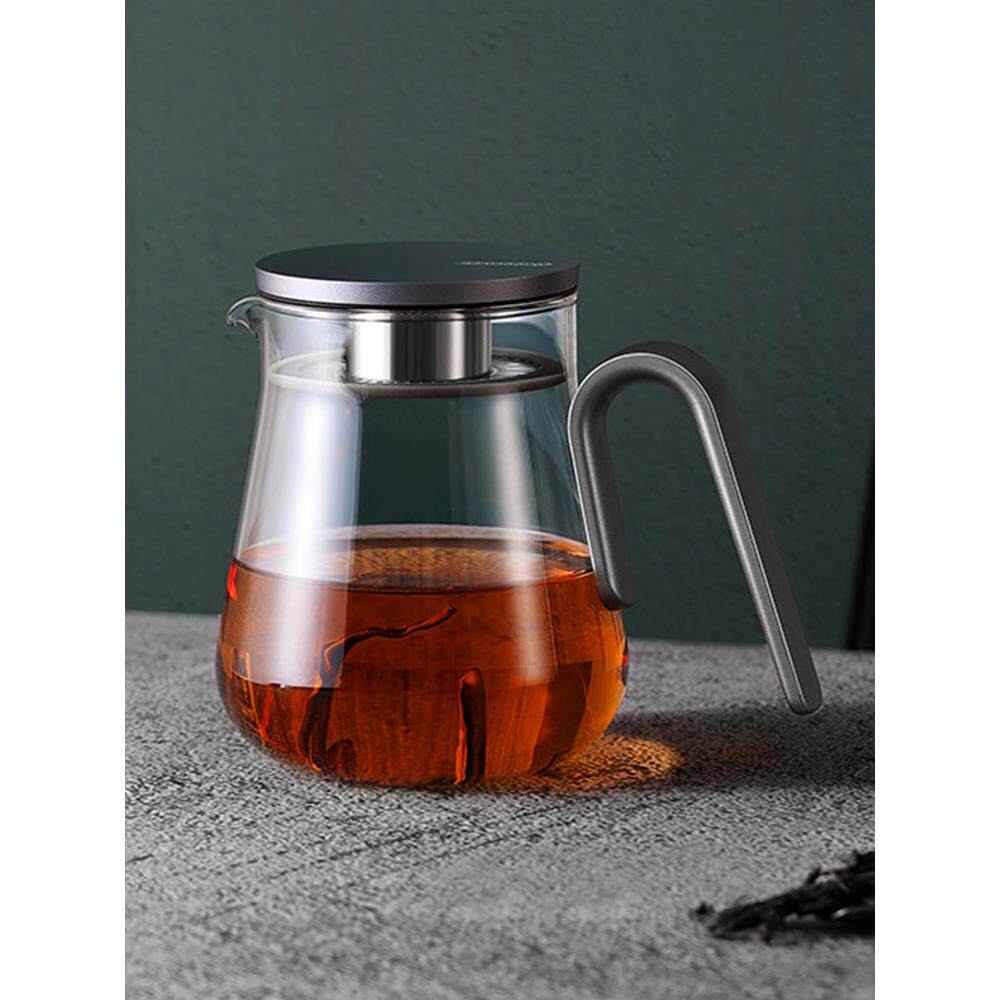 商明茶壶家用耐高温玻璃茶壶铝盖单壶滤花茶壶简易茶具