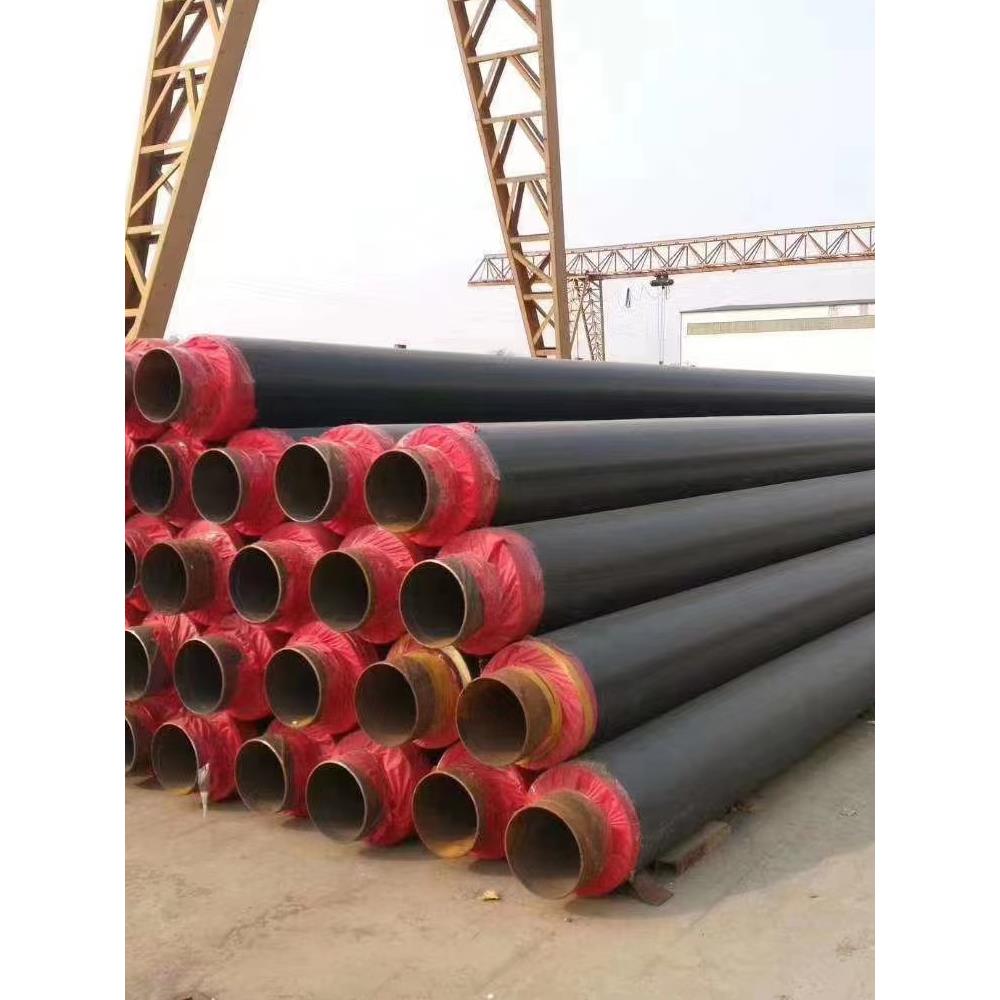 预制直埋聚氨酯保温钢管DN80热力供暖聚乙烯外护管玻璃钢防腐无缝