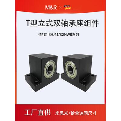 T型双轴承座BHJ61立式轴承座BGHWB光轴支撑座机加工座内径12-17mm