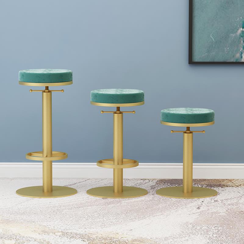 北欧家用升降吧台椅ins网红拍照化妆美甲圆凳轻奢旋转靠背高脚椅