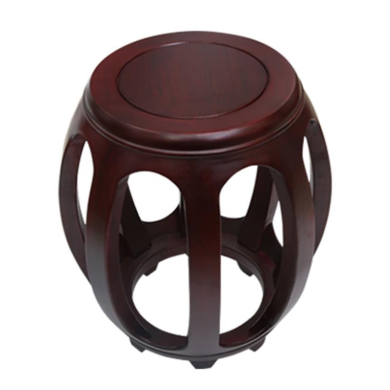 红木鼓凳圆凳实木凳子花梨木酸枝色雕花矮凳儿童换鞋凳家用古筝凳