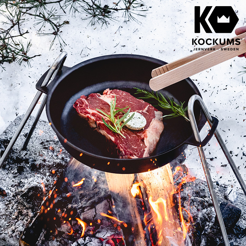 瑞典Kockums进口碳钢户外双耳煎锅不粘锅汤锅炖锅家用加厚通用