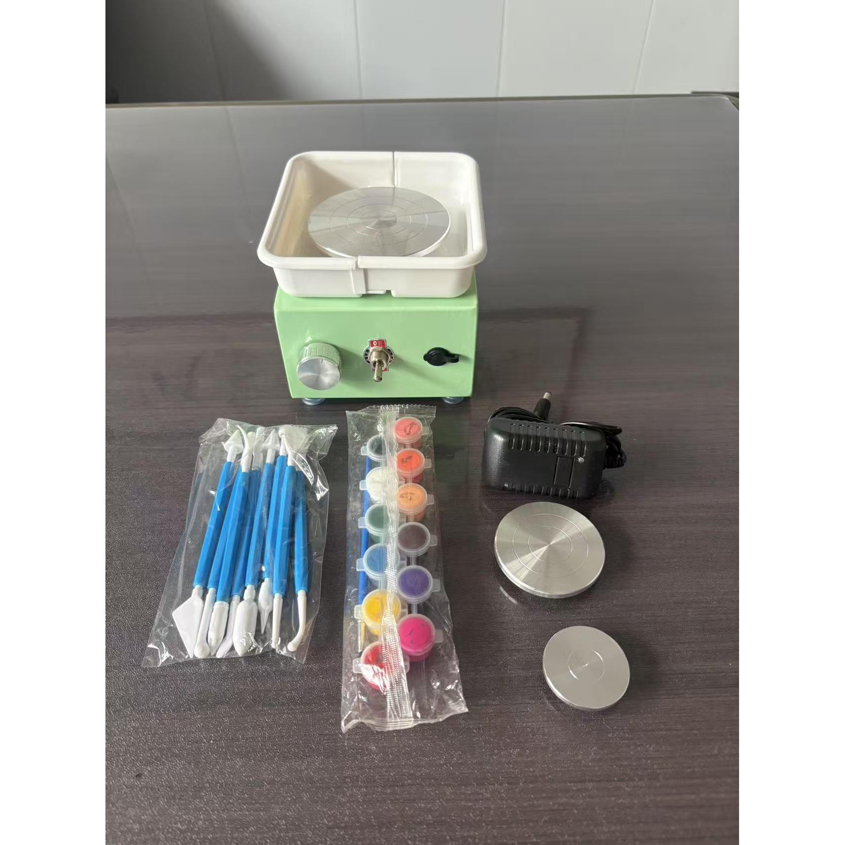迷你小型儿童陶艺拉胚机做陶瓷的转盘电动幼儿园玩泥巴工具全套装