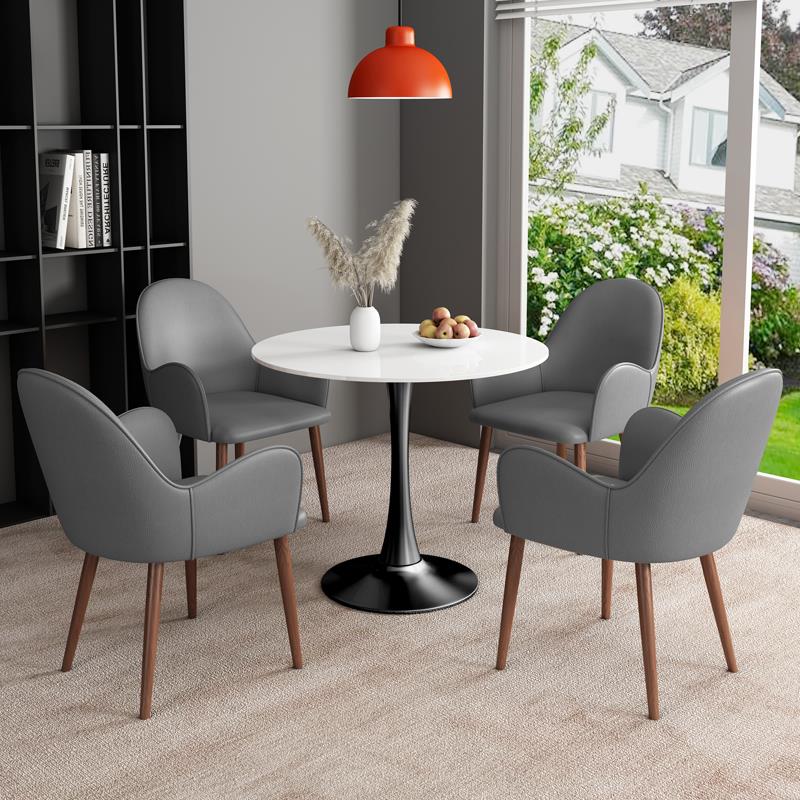 售楼处小圆桌办公室岩板洽谈桌椅组合接待商务咨询谈判咖啡厅餐桌