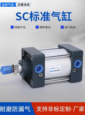 sc63标准气缸小型气动大推力sc32x40x50x75x80x100x125x160x180-S