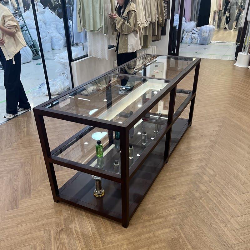 服装店实木玻璃展示台展示桌珠宝店饰品店童装店中岛台中古流水台