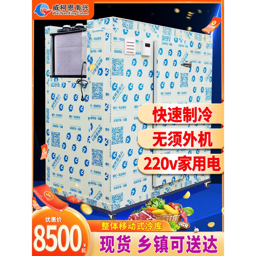 可移动水果蔬菜小型冷库冷藏冷冻保鲜库商用冰柜冷柜冷库全套设备