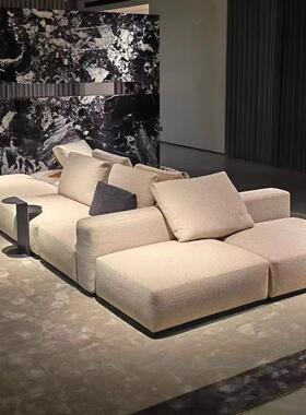 意式极简大平层背靠背客厅Poliform双面岛屿模块豆腐块沙发组合