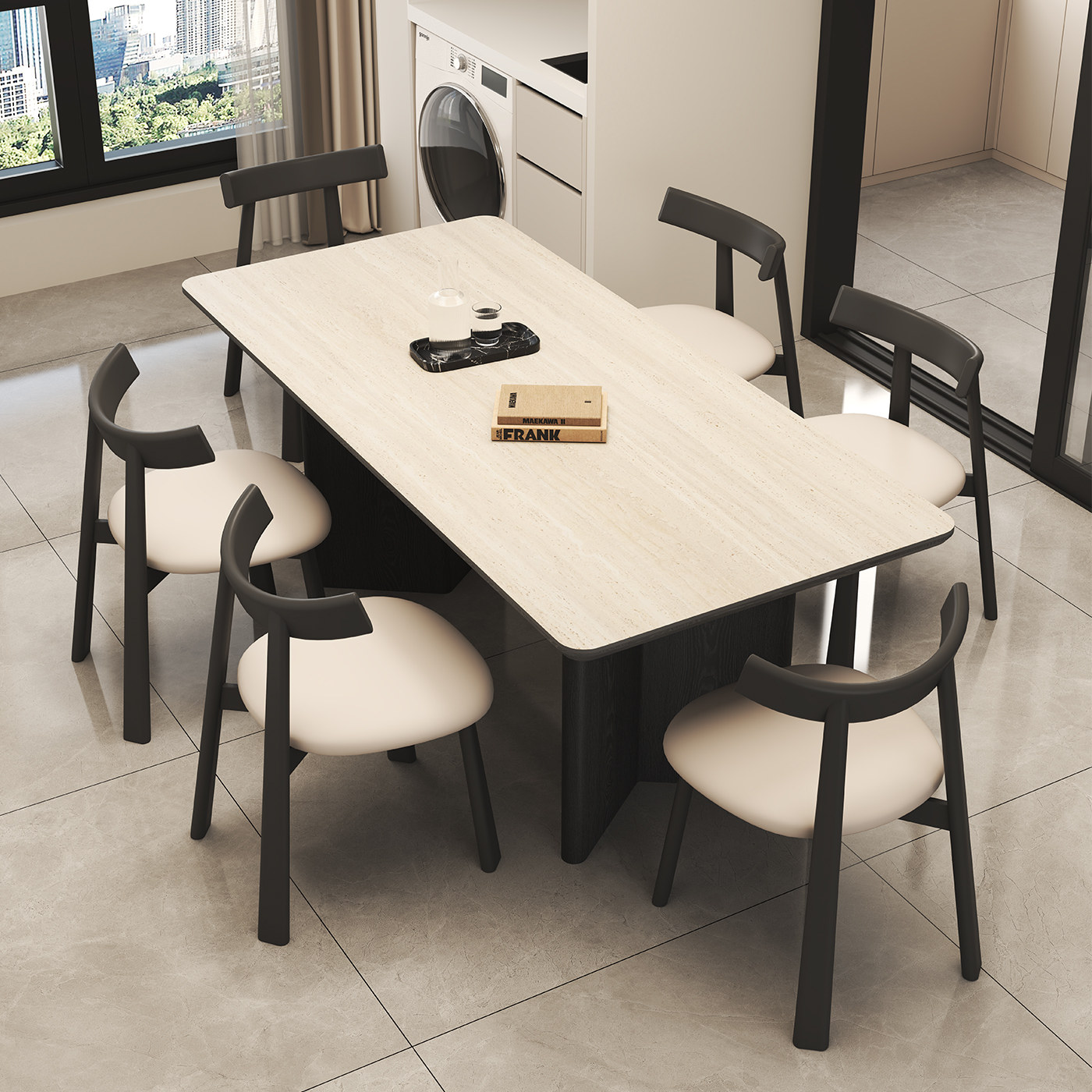 轻奢意式极简小户型长方形家用现代简约风岩板餐桌椅组合吃饭桌子,住宅家具,岩板餐桌,淘宝优惠券,粉丝福利购,淘宝优惠卷