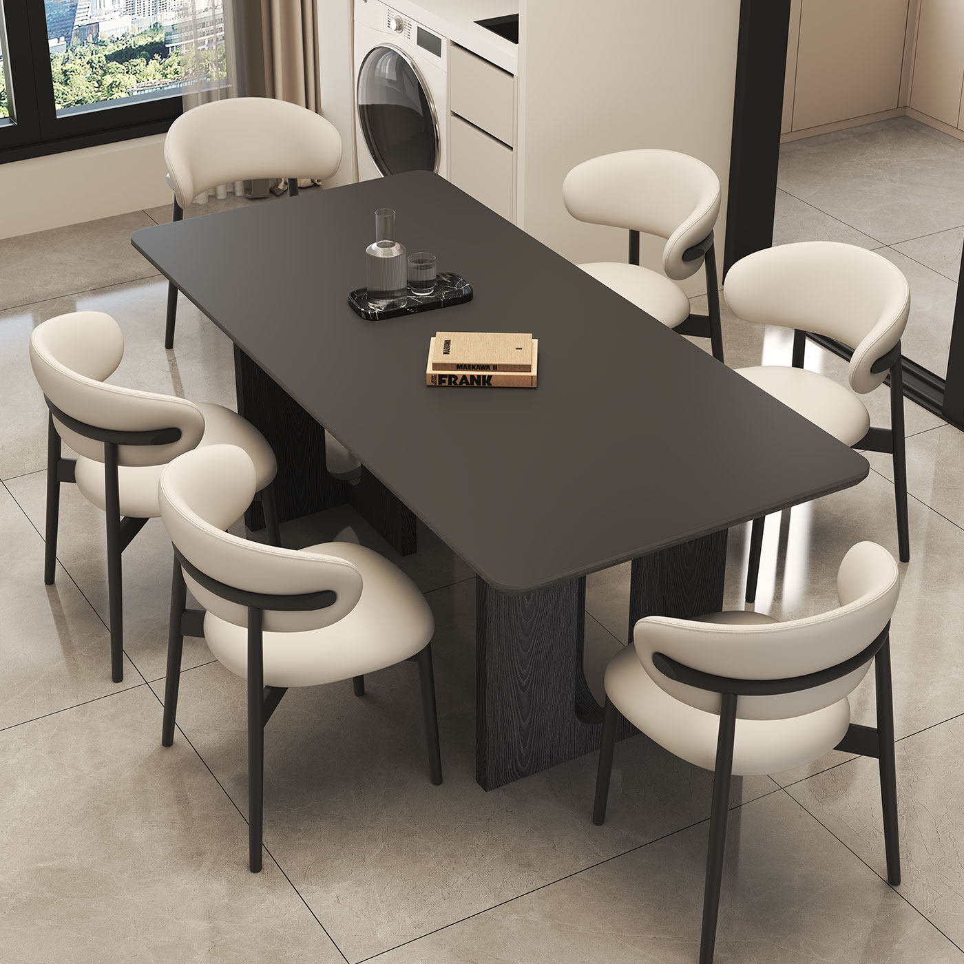 政府补贴复古风实木岩板餐桌椅子组合意式极简家用长方形吃饭桌子,住宅家具,岩板餐桌,淘宝优惠券,粉丝福利购,淘宝优惠卷