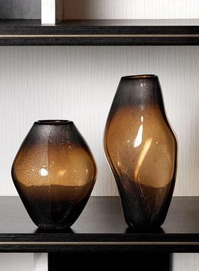 样板间书房书柜摆件意式轻奢极简高级感花瓶客厅电视柜家居装饰品