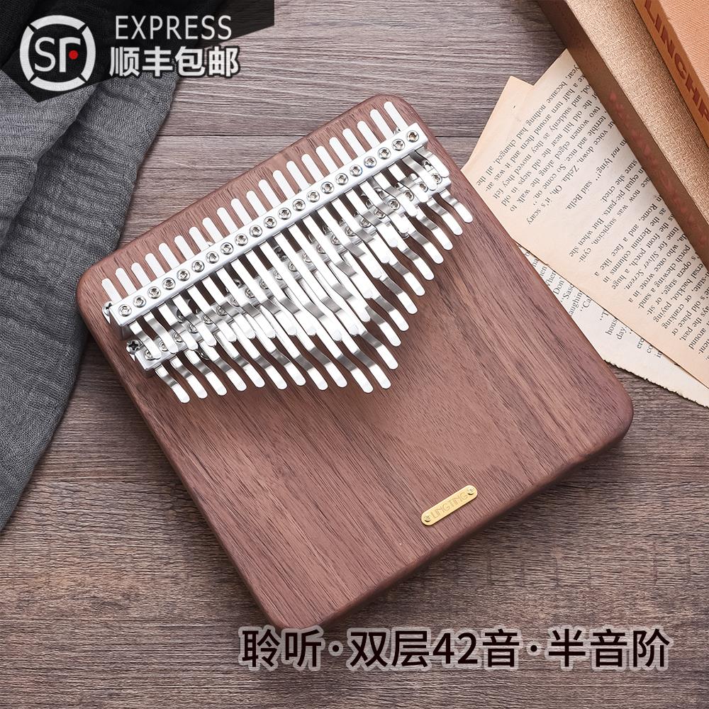 比三呆弹吉他42音拇指琴聆听双排半音阶板式听月卡林巴琴低音琴