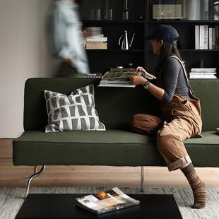 西多HOME 北欧现代简约客厅布艺沙发无扶手小户型轻奢不锈钢沙发