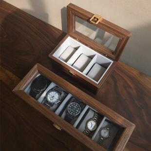 黑胡桃实木手表收纳盒男士礼物轻奢高档放手表收藏盒机械表防尘盒