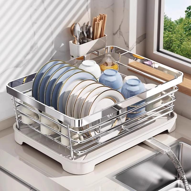 304不锈钢置物架厨房碗筷沥水篮碗盘沥水架杯架碗碟架水槽收纳层