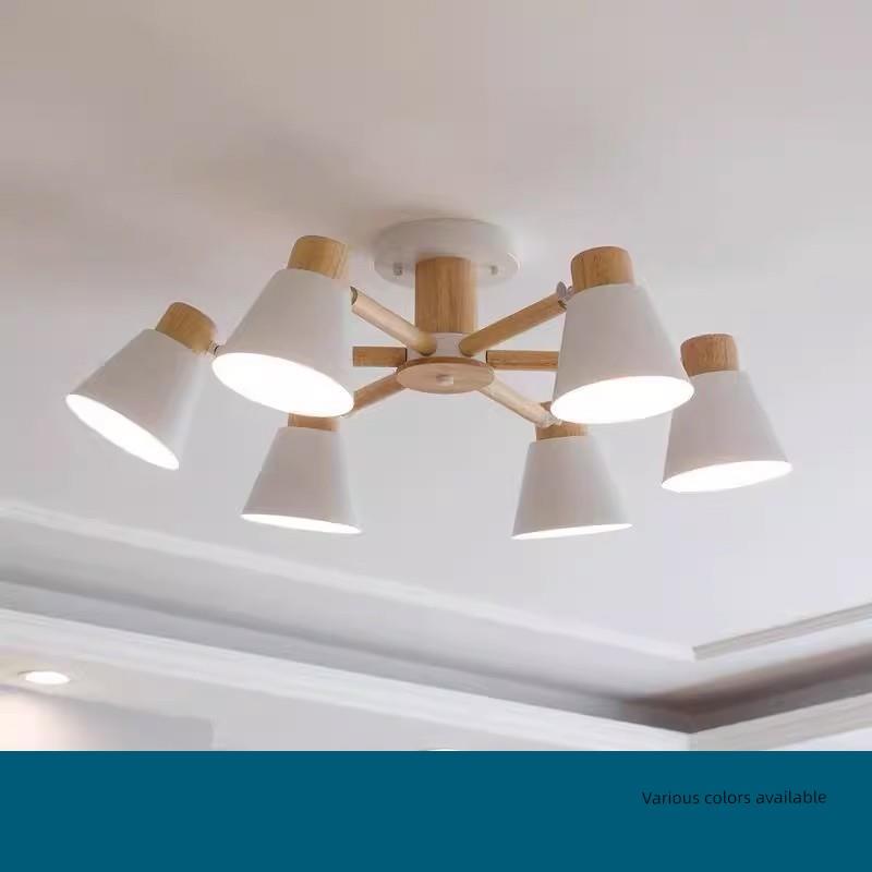 110V新斯堪的纳维亚马卡龙客厅吊灯休闲热销卧室原木风格日本灯包