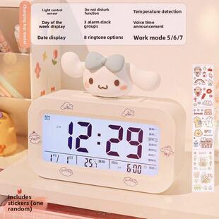 卡通娃娃DIY创意闹钟学生数字闹钟唤醒多功能智能闹钟