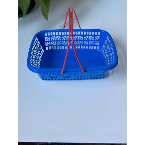 蓝色水果篮带盖杨梅篮一次性手提塑料采摘筐 实底 漏低蓝莓葡萄箩