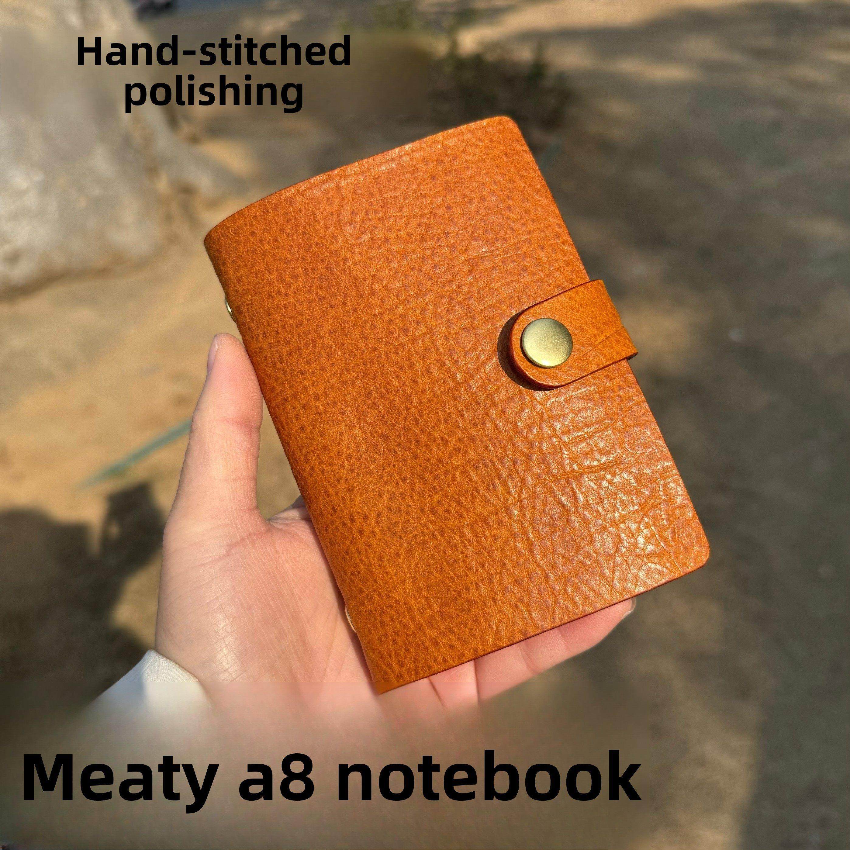 Minjin意大利层软植物鞣牛皮A8活页笔记本简单笔记本肉质真皮笔记,文具电教/文化用品/商务用品,笔记本/记事本,淘宝优惠券,粉丝福利购,淘宝优惠卷