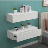 简约现代小户型创意床头柜卧室床边柜抽屉式 收纳柜壁挂悬空小柜子